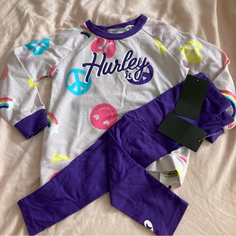 Hurley Heart Pullover leggings set Autumn Fashionable set 6248
